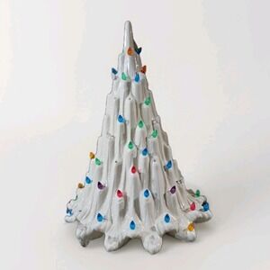 Vintage 16" Pearl White Ceramic Lava Tree